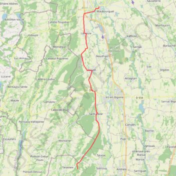 Maubourguet - Tarasteix liaison Compostelle GPS track, route, trail