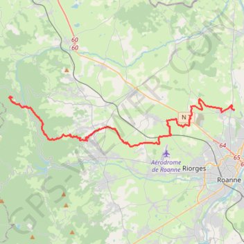 Descente de Bécajat jusqu'à la Base de Loisir de Mably-Le-Merlin GPS track, route, trail
