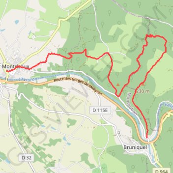 Montricoux à Bruniquel GPS track, route, trail