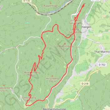 De Stambach au Haut Barr GPS track, route, trail