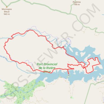 Raid La Pérignon - Parc Provincial de La Rivière Bleue GPS track, route, trail
