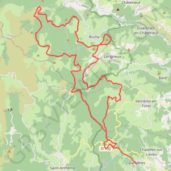 Gumières - Montagne de Courreau - Gumières GPS track, route, trail