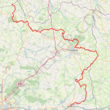 GR34 De Vitré à Pleine-Fougères (Ille-et-Vilaine) GPS track, route, trail