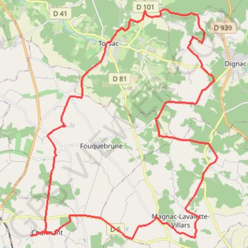 Charmant 38 kms GPS track, route, trail
