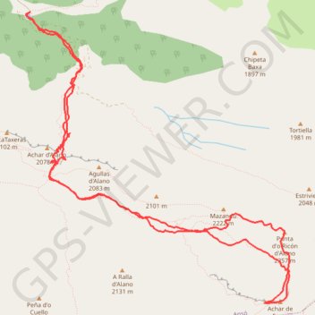 Peña Forca y Rincon de Alano depuis Taxeras (raquette/crampon) GPS track, route, trail