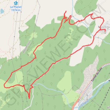 Montgirod sentier de l'eau Nays GPS track, route, trail