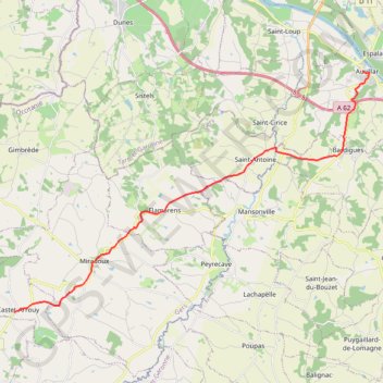 Auvillar - Castet-Arrouy GPS track, route, trail