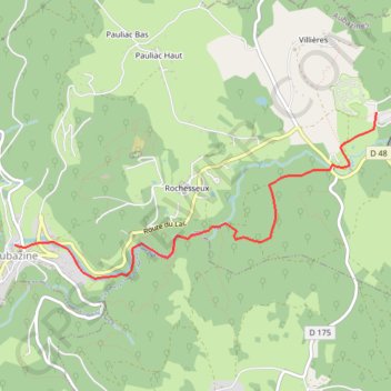 Du Coiroux à Aubazines GPS track, route, trail