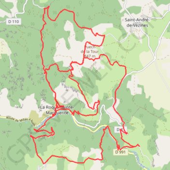 Gorges de la Dourbie - La Roque Marguerite GPS track, route, trail