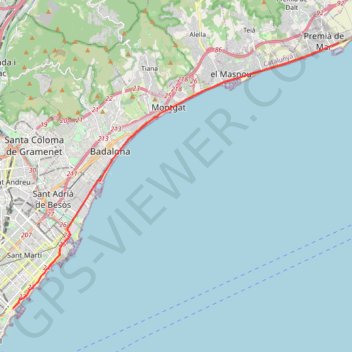 01: Barcelona – Premia de Mar (DEVELOPED_WITH_SIGNS) GPS track, route, trail