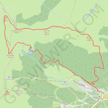 Rocher du Bec de l'Aigle, Téton de Vénus et Puy Bataillouse en boucle GPS track, route, trail