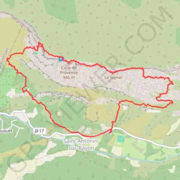 Massif de la Sainte-Victoire - Saint-Antonin-sur-Bayon GPS track, route, trail