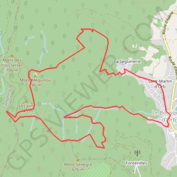 Mont Méguillou (Le Bousquet d'Orb-34) GPS track, route, trail