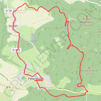 Sur les hauteurs de Struth et Petersbach GPS track, route, trail