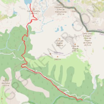 Lac Nègre GPS track, route, trail