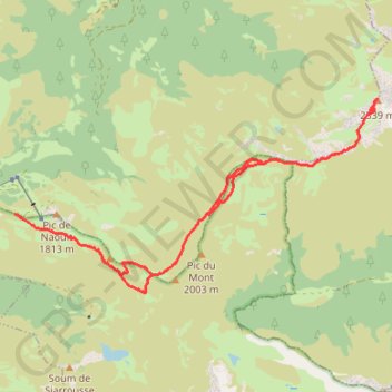 Le Pic de Montaigu par les crêtes - Beaucens GPS track, route, trail