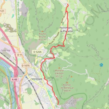 Col de la Placette GPS track, route, trail