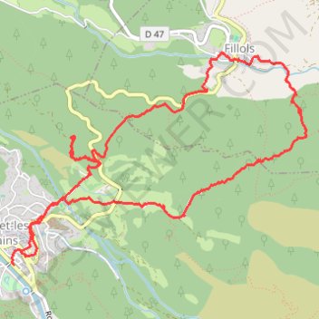 Fillols par le Col de Juell GPS track, route, trail