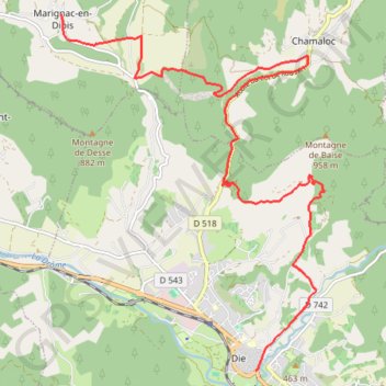 Grande Traversée des PréAlpes : Marignac-en-Diois - Die GPS track, route, trail
