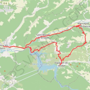 Les Balcons d'Esparron GPS track, route, trail
