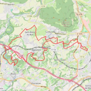 De Voiron au Chatelard GPS track, route, trail
