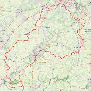 Lus Oost-Vlaanderen, Zuid GPS track, route, trail