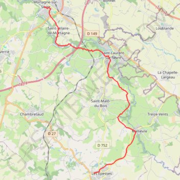 De Mortagne-sur-Sèvre Aux Epesses GPS track, route, trail