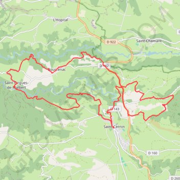 Autour de Saint-Cernin GPS track, route, trail