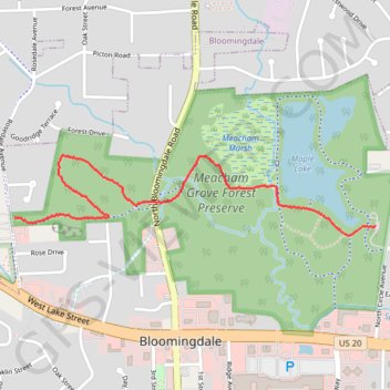 Meacham Grove Forest Preserve GPS track, route, trail