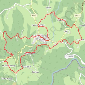 Le Gourdaloup - Saint-Cirgues-la-Loutre - Pays de la Vallée de la Dordogne Corrézienne GPS track, route, trail