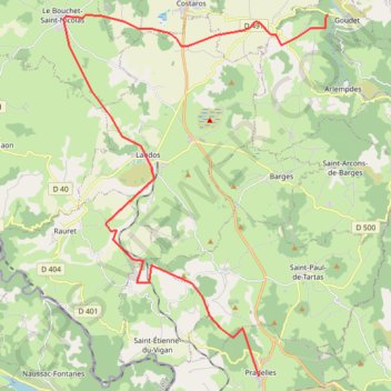 Goudet - Pradelles GPS track, route, trail
