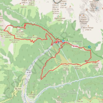 Mont Archas - Cime du Pisset et de Piagu GPS track, route, trail
