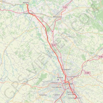 Castanet Tolosan Moissac GPS track, route, trail