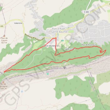 La Brasque - Le Plan d'Aups Ste Baume (83) - C2R GPS track, route, trail