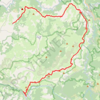 Tour du Causse Méjean. De Mas Saint Chély à Meyrueis (Lozère) GPS track, route, trail