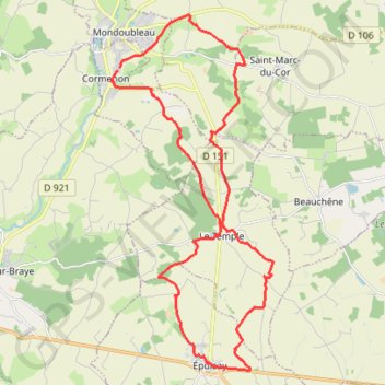 Boucle Cormenon - Mondoubleau - Épuisay GPS track, route, trail