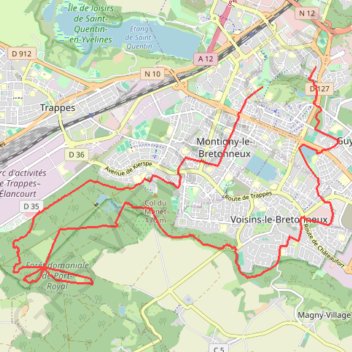 Balade à Saint-Quentin-en-Yvelines GPS track, route, trail