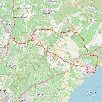 Pézenas - Mèze (Étang de Thau) GPS track, route, trail