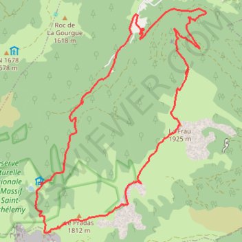 Montagne de la Frau GPS track, route, trail