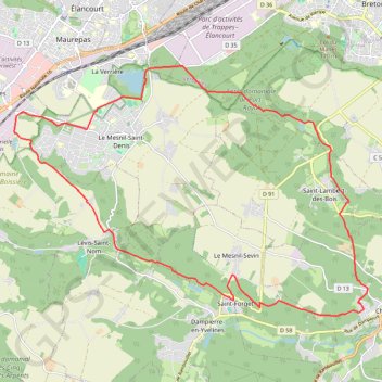 Le Mesnil-Saint-Denis à Chevreuse GPS track, route, trail