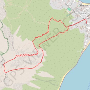 SICILE - PEDESTRE - Îles Éoliennes - Stromboli - Ascension du volcan GPS track, route, trail