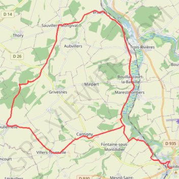 Les Trois Doms - Montdidier - Coullemelle GPS track, route, trail