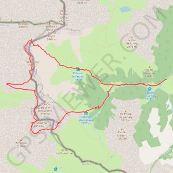Tour des aiguilles d'Ansabères GPS track, route, trail