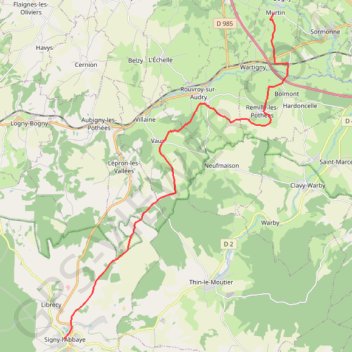 De Murtin Bogny à Signy l'Abbaye (Chemin de Compostelle) GPS track, route, trail