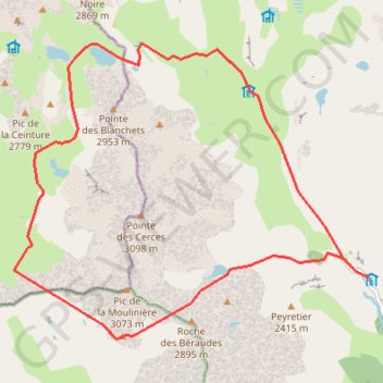 Tour de la pointe des cerces GPS track, route, trail