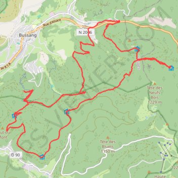 Les 10 chalets du col de Bussang GPS track, route, trail