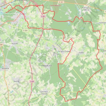 Boucle Le Mans - Étangs Loudon - Challes - Saint-Mars-d'Outillé - Parigné - Changé GPS track, route, trail