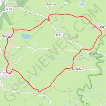 Laveissenet - Saint-Loup GPS track, route, trail