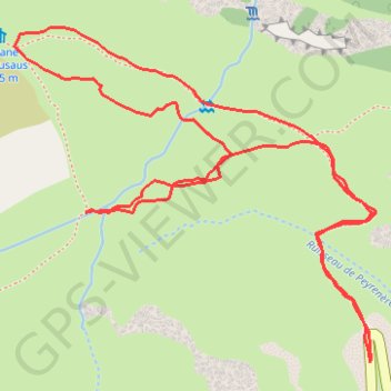 Gavarnie approche du col de Lary par cabanes Tousaus GPS track, route, trail