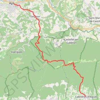GR92 Randonnée de Apt à Cabrières-d'Aigues (Vaucluse) GPS track, route, trail